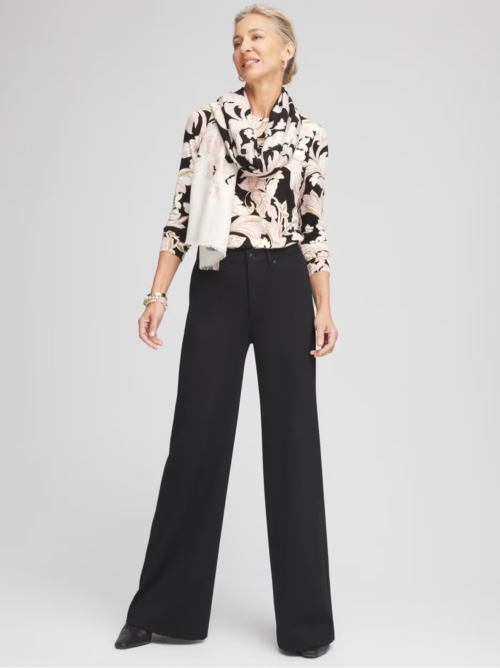NWT Chico’s Women’s High Rise Wide Leg Ponte Pants Black - Size 16T/3T - Picture 1 of 1